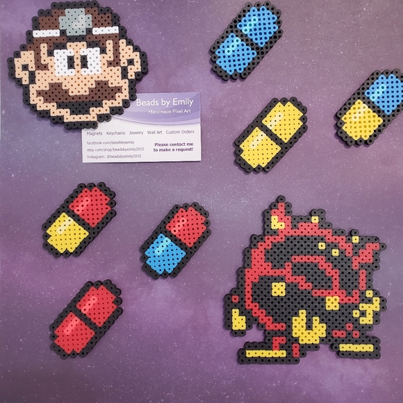 Dr. Mario Magnets - Nerdy Game Room Home Decor - Picture 4 of 8